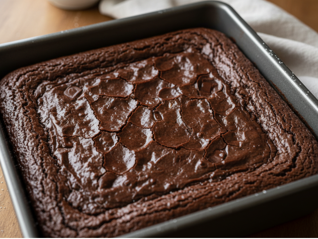 fudgy brownie in a 9x9 pan